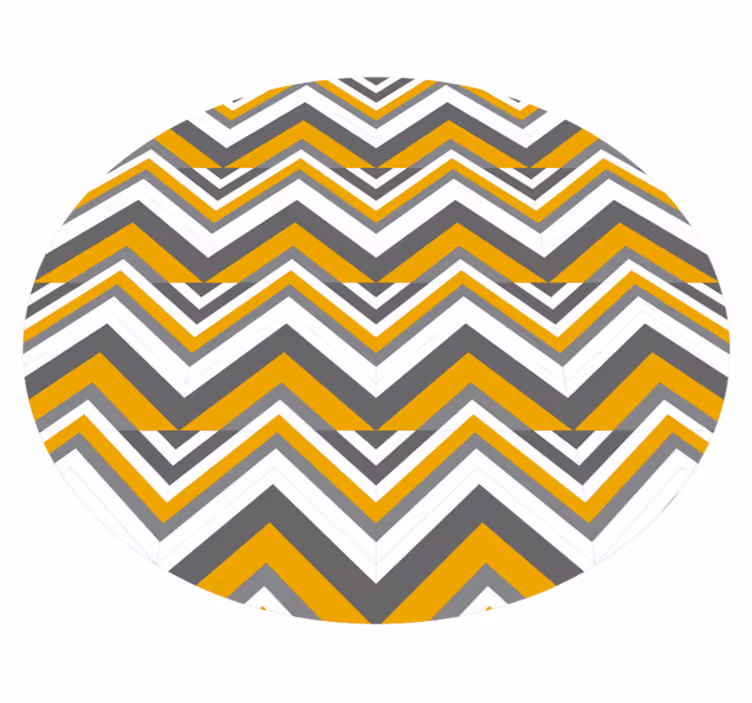 Geometric vinyl carpet in chevron grey and yellow - TenStickers