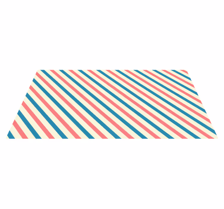 Striped vinyl carpet with vibrant angled stripes - TenStickers