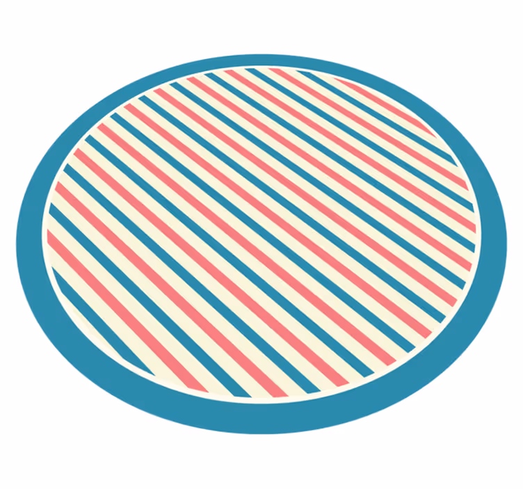 Striped vinyl carpet with circular diagonal pattern - TenStickers
