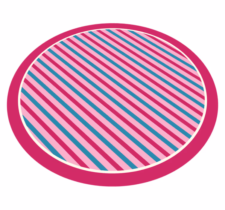 Striped vinyl carpet in pink and blue stripes - TenStickers