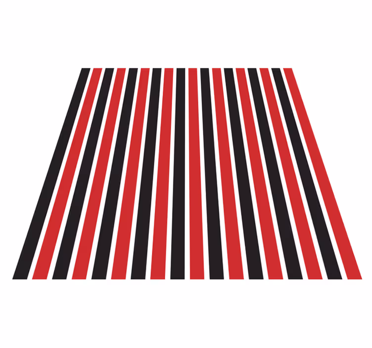 Striped vinyl carpet in vertical red and black - TenStickers