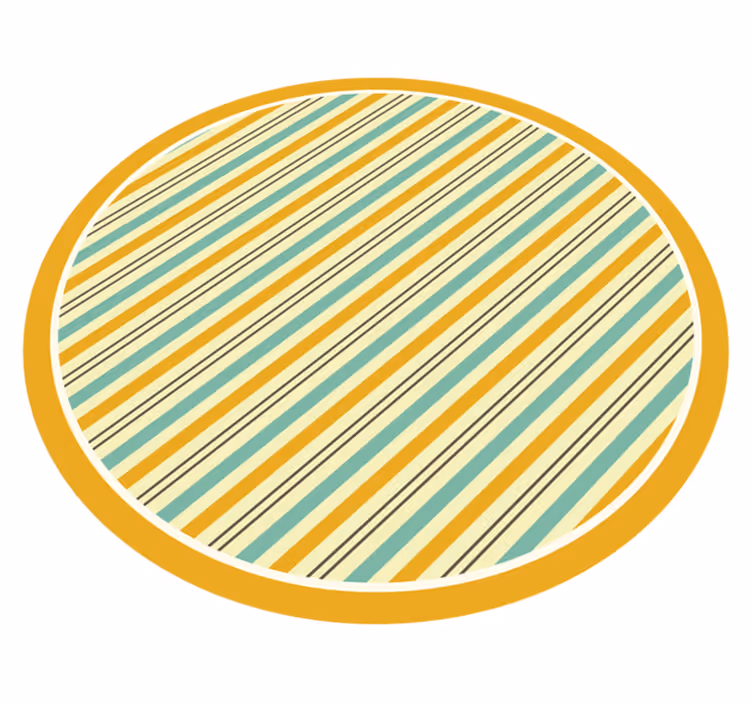 Striped vinyl carpet with circular yellow shades - TenStickers
