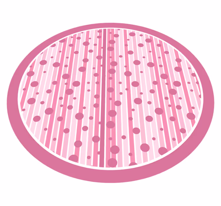 Nursery vinyl carpet pink striped dots - TenStickers