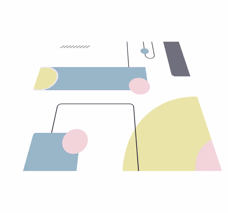 Minimalist vinyl carpet abstract pastel shapes - TenStickers