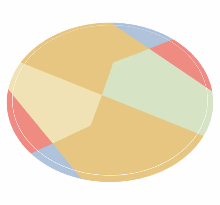 Geometric vinyl carpet in angular color blocks - TenStickers