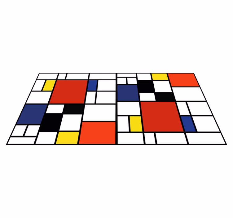 Color Block Pattern modern vinyl carpet - TenStickers