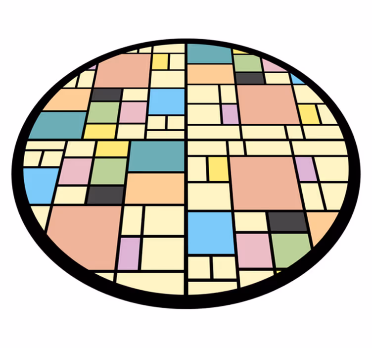 Geometric vinyl carpet colorful block design - TenStickers