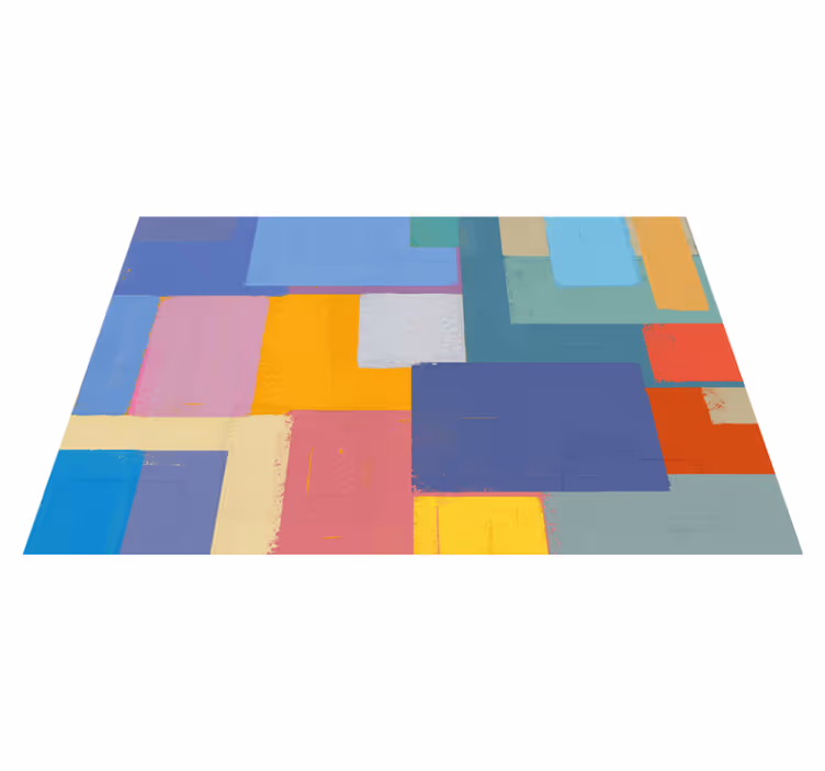 Vibrant Block Arrangement geometric vinyl carpet - TenStickers