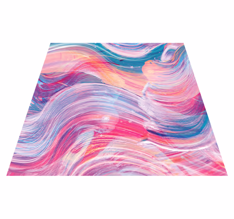 Vinyl rug colorful wave swirls - TenStickers
