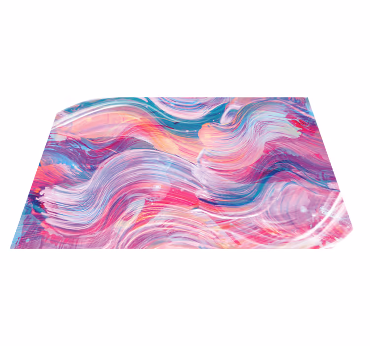 Vinyl rug with vibrant abstract curves - TenStickers