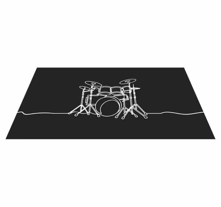 Drum Set Silhouette teen vinyl carpet - TenStickers