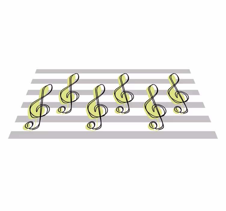 Musical Notes Pattern striped vinyl carpet - TenStickers