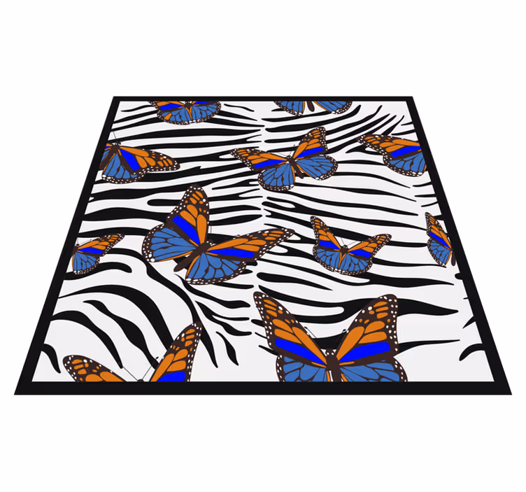 Butterfly Zebra Pattern animal print vinyl carpet - TenStickers