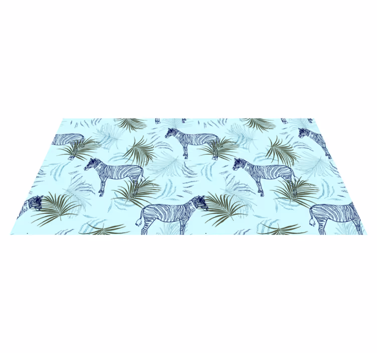 Animal vinyl carpet with zebra leaf design - TenStickers