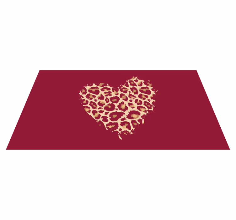 Heart Motif animal print vinyl carpet - TenStickers