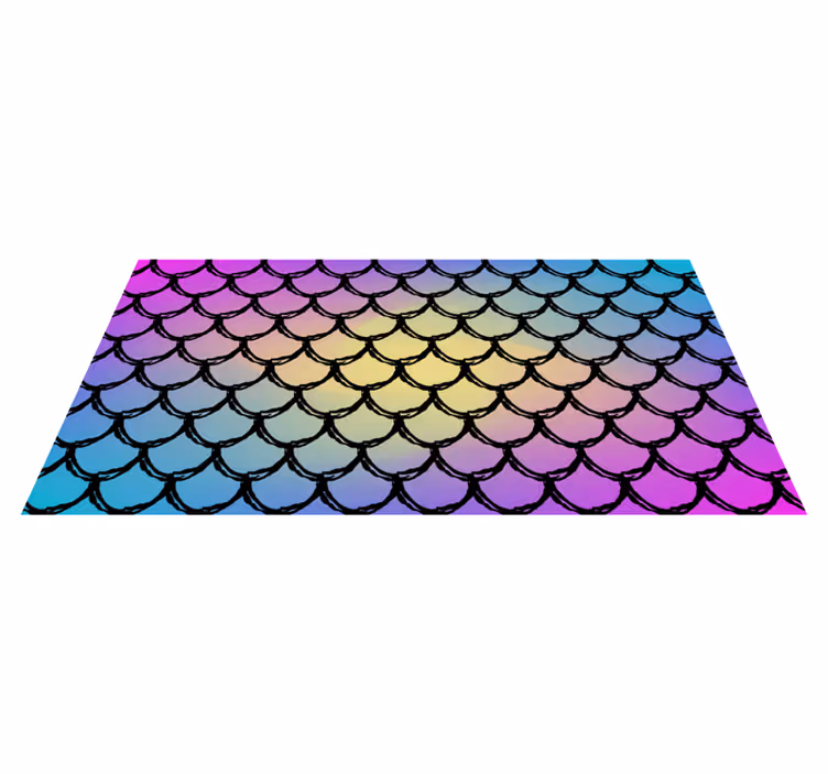 Rectangular vinyl carpet with colorful scales pattern - TenStickers
