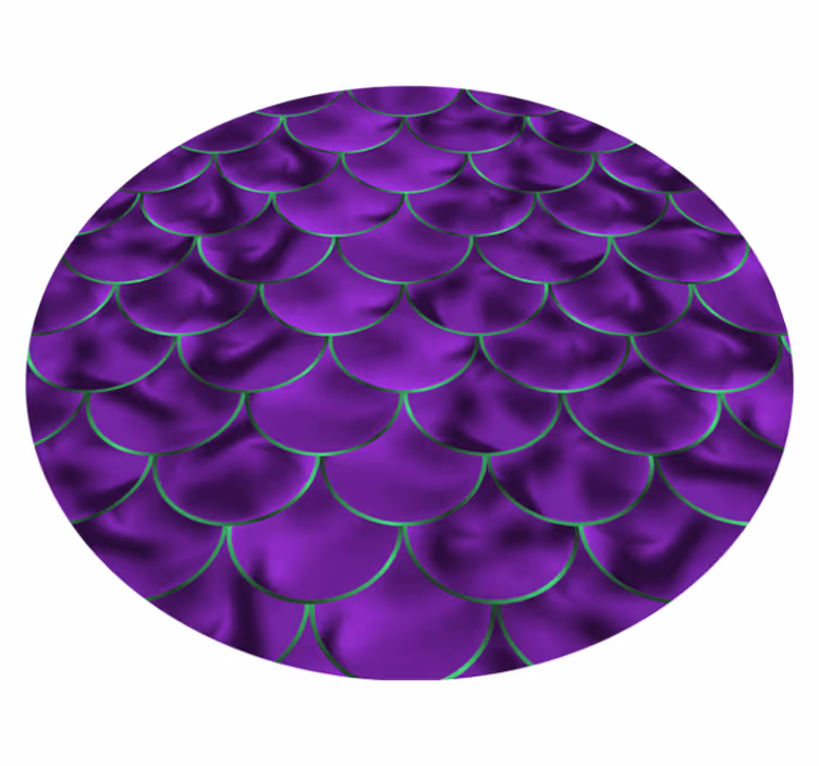 Circular vinyl carpet with purple scallop design - TenStickers