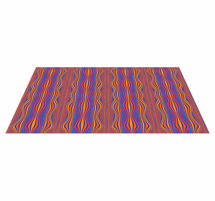 Geometric vinyl carpet with colorful wavy lines - TenStickers