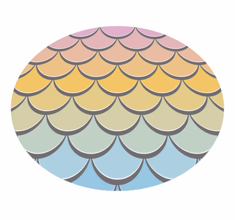 Colorful fish scales vinyl rug - TenStickers