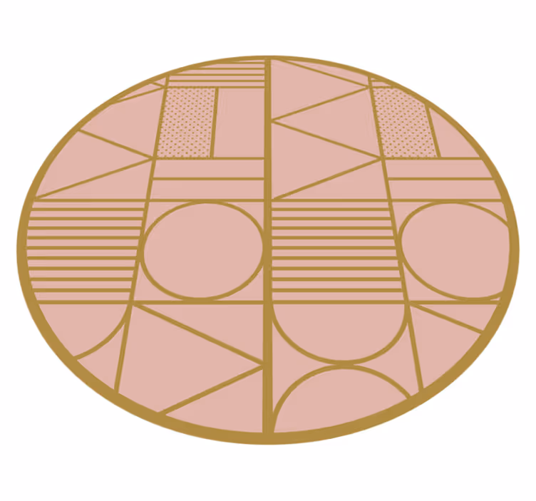 Pink motif geometric vinyl carpet - TenStickers