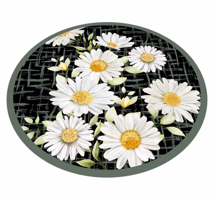 White Daisy Arrangement floral vinyl carpet - TenStickers
