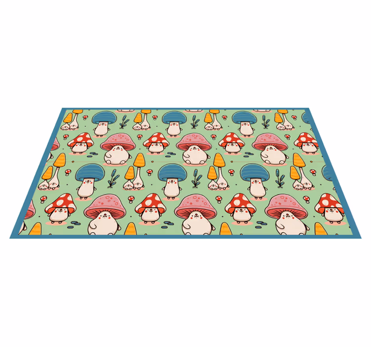 Cute Mushroom Characters kids vinyl carpet - TenStickers