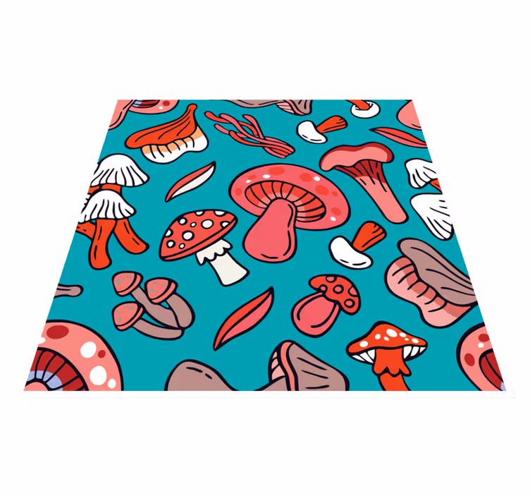 Lively Mushroom Print nature vinyl carpet - TenStickers