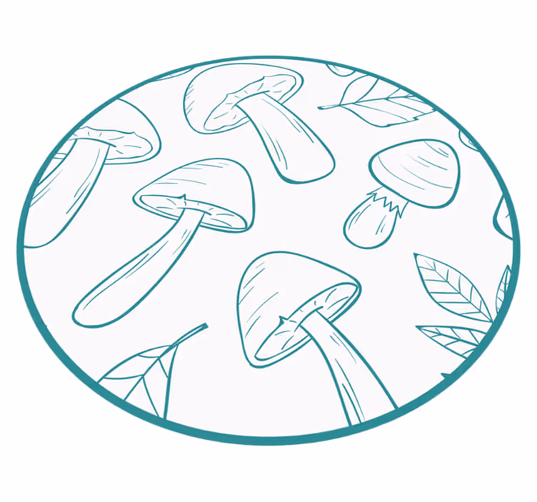 Mushroom Leaf Motif nature vinyl carpet - TenStickers