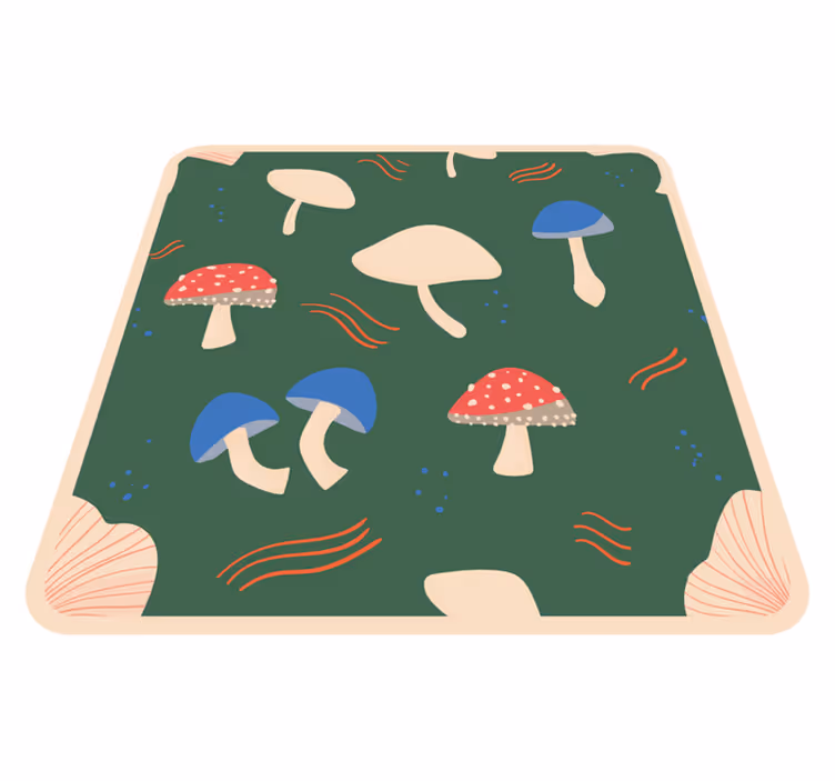 Vibrant Mushroom Artwork nature vinyl carpet - TenStickers