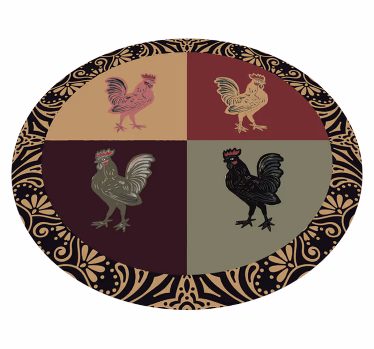 Charming chicken motif animal vinyl carpet - TenStickers
