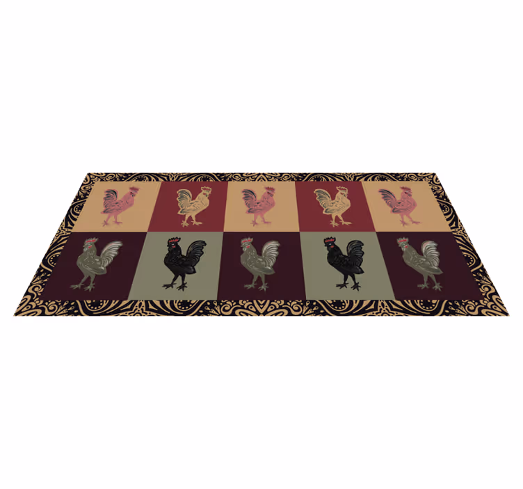Colorful chicken pattern animal vinyl carpet - TenStickers