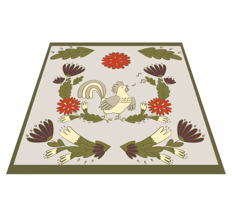 Folklore rooster animal vinyl carpet - TenStickers