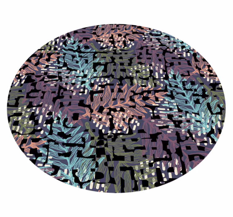 Leafy botanical elements floral vinyl carpet - TenStickers