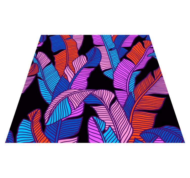 Vibrant leaf patterns floral vinyl carpet - TenStickers