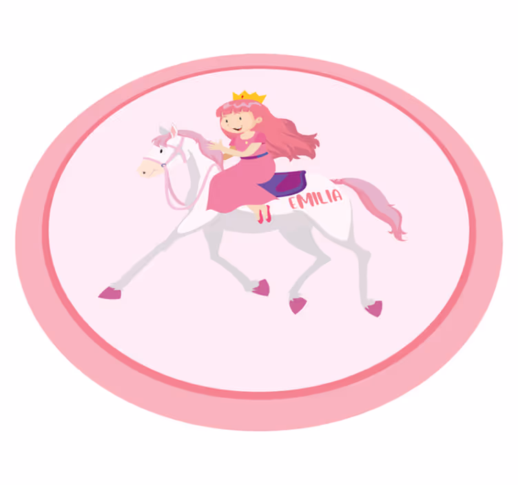 Custom princess on unicorn kids vinyl carpet - TenStickers