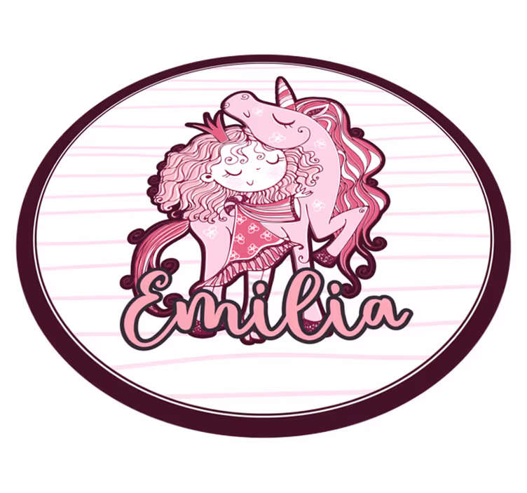 Cute Unicorn Duo custom vinyl carpet - TenStickers