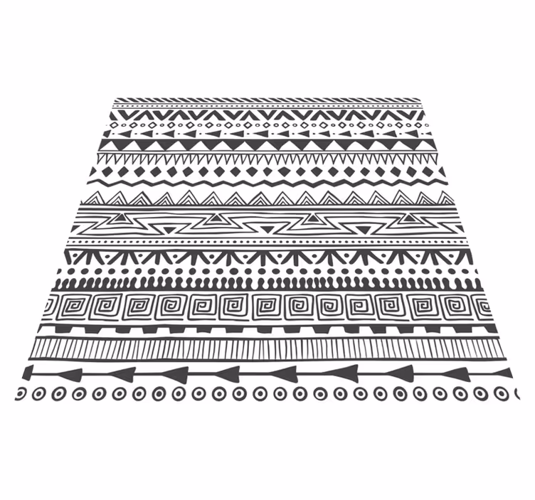 White and black design ethnic vinyl carpet - TenStickers