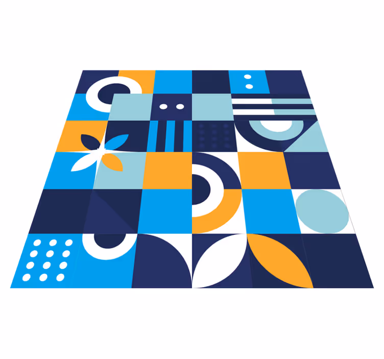 Geometric Color Shapes tile vinyl carpet - TenStickers