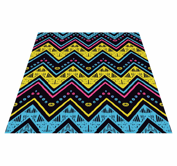 Vibrant Chevron Pattern geometric vinyl carpet - TenStickers