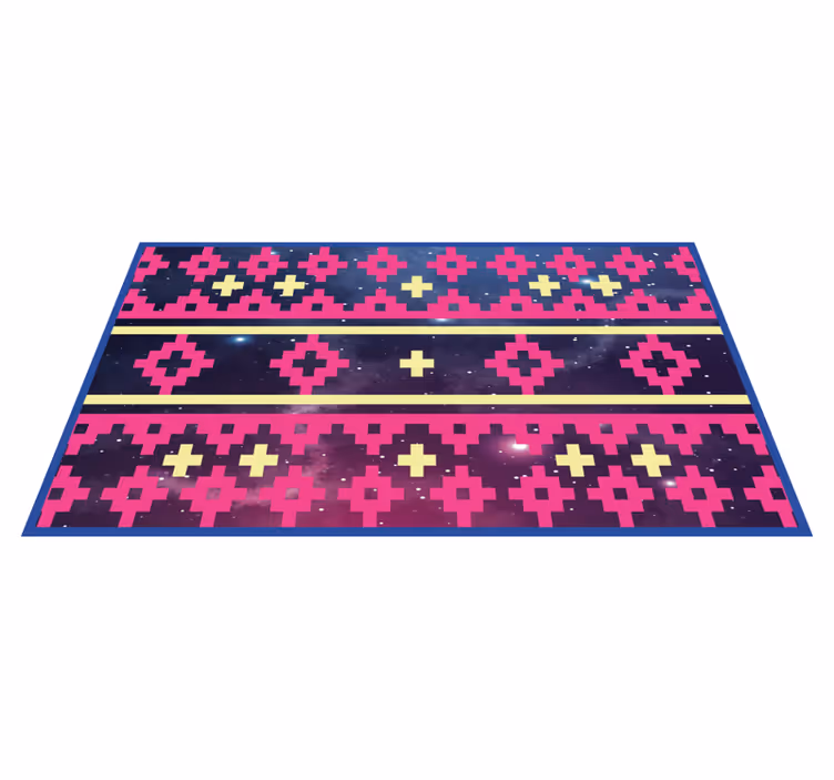 Geometric Cosmos Pattern world map vinyl carpet - TenStickers