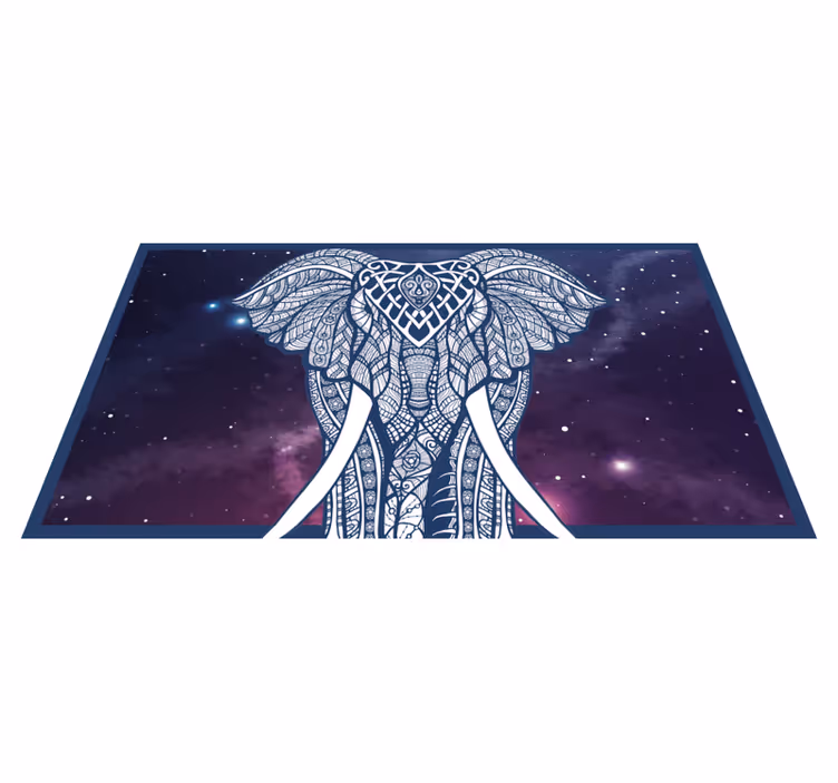Intricate Elephant Artwork custom vinyl carpet - TenStickers