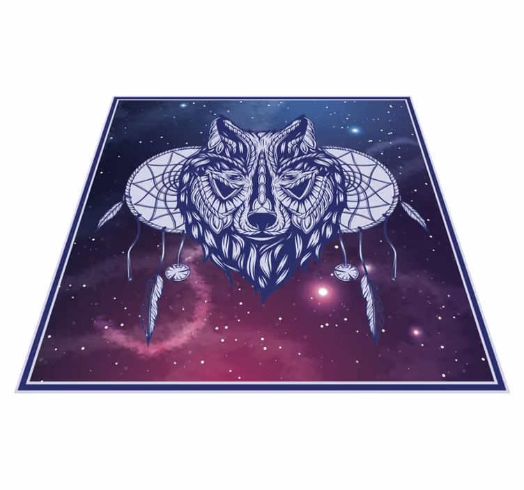 Wolf dreamcatcher motif bedroom vinyl carpet - TenStickers