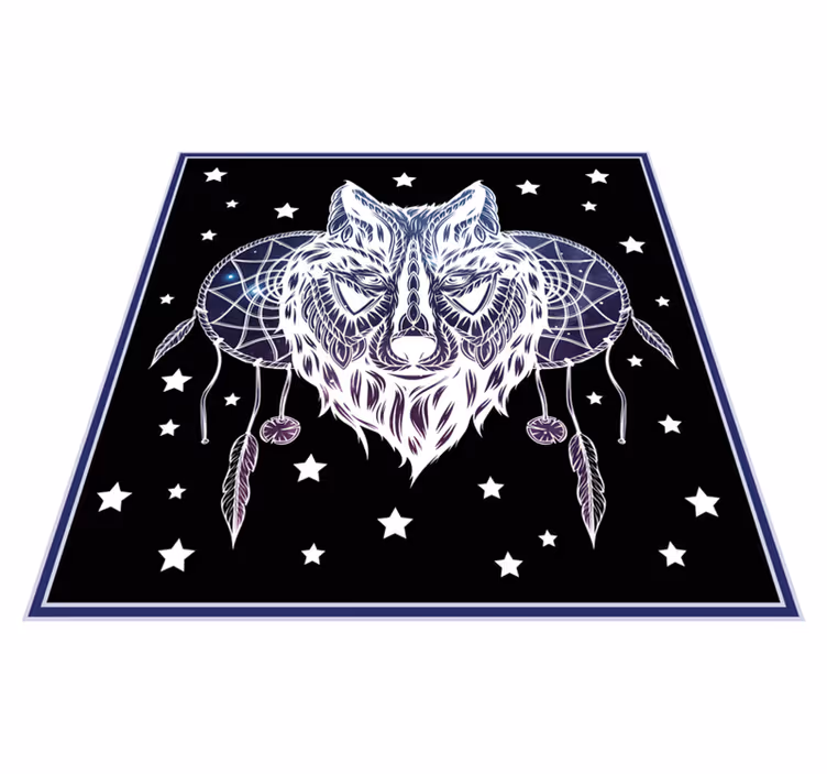 Wolf Dreamcatcher Stars nursery vinyl carpet - TenStickers