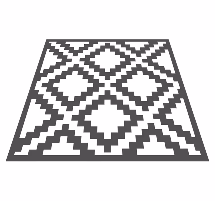Geometric vinyl carpet black diamond design - TenStickers