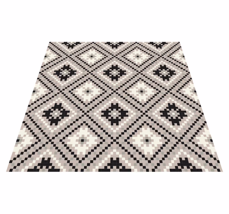 Elegant Monochrome Pattern mosaic vinyl carpet - TenStickers