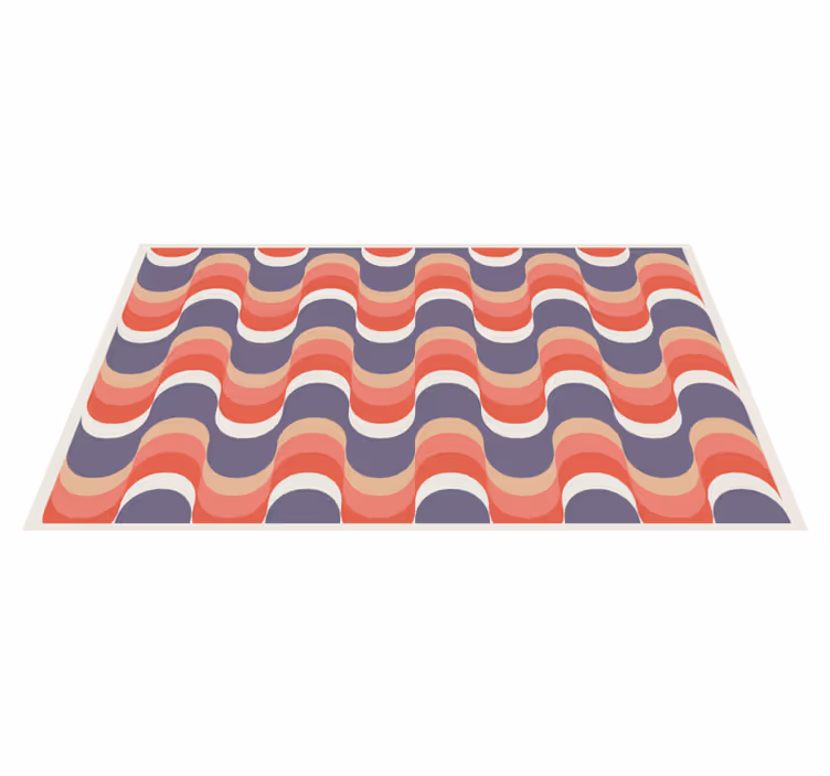 Geometric vinyl carpet in wavy color palette - TenStickers