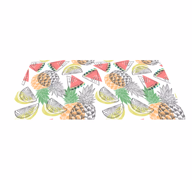 Fruity Tropical Charm floral vinyl carpet - TenStickers