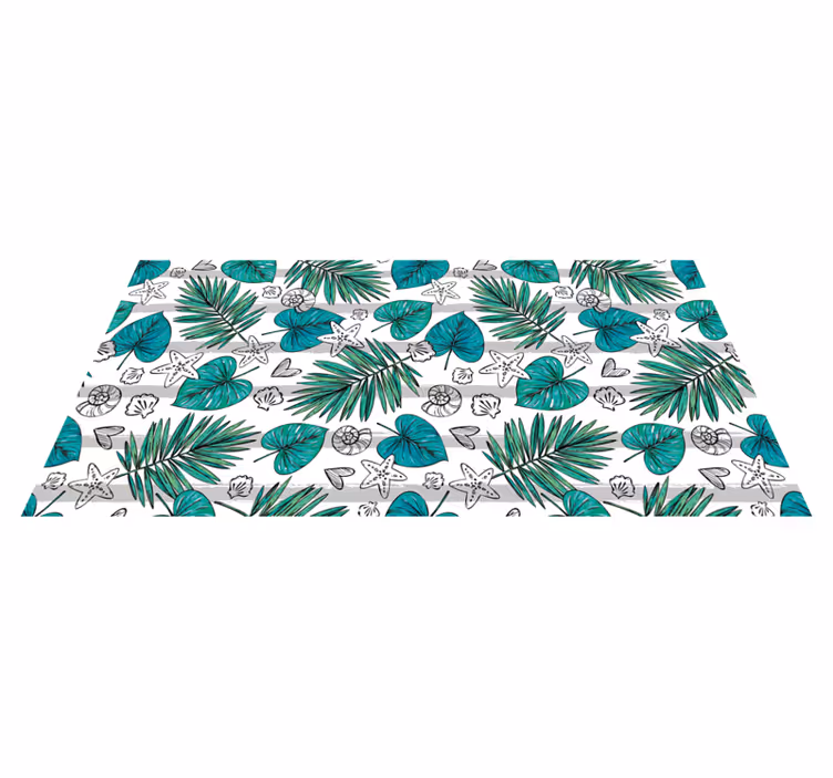 Tropical Leaf Illustrations nature vinyl carpet - TenStickers