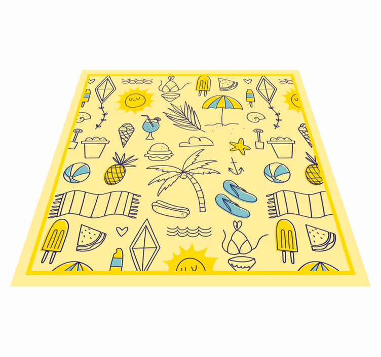Sunny Beach Vibes event vinyl carpet - TenStickers