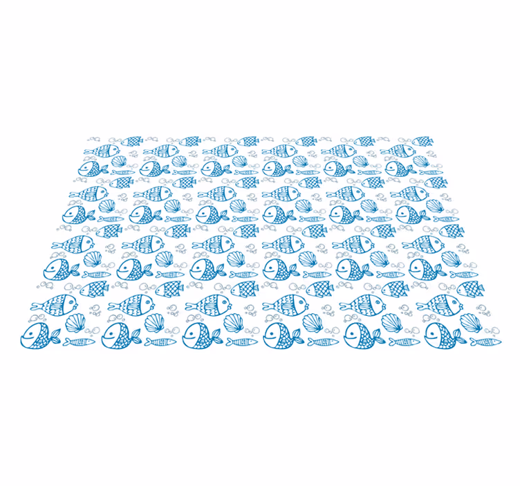 Playful Fish Pattern kids vinyl carpet - TenStickers